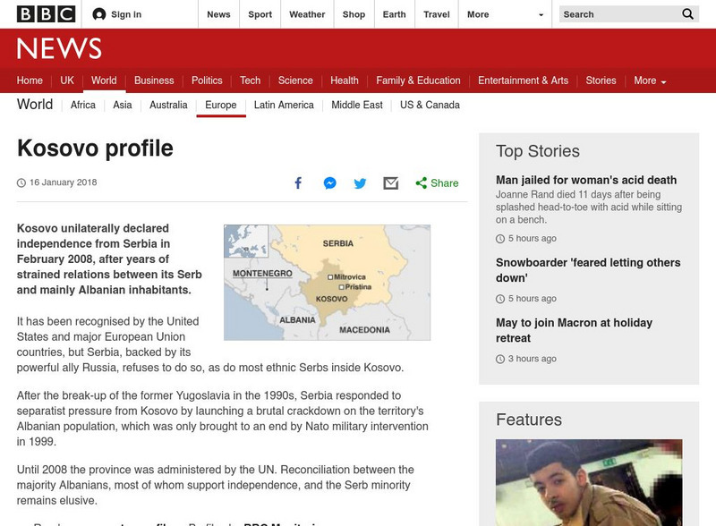 Bbc: News: Regions and Territories: Kosovo Handout Bbc: News: Regions and Territories: Kosovo Handout