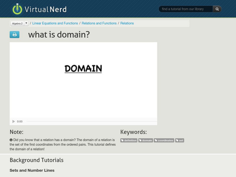 Virtual Nerd: What Is Domain? Instructional Video