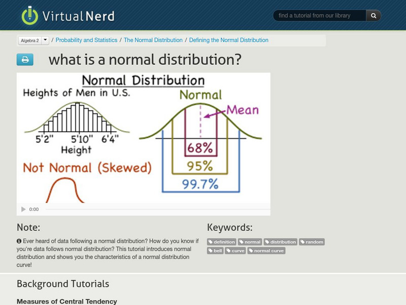 Virtual Nerd: What Is a Normal Distribution? Instructional Video