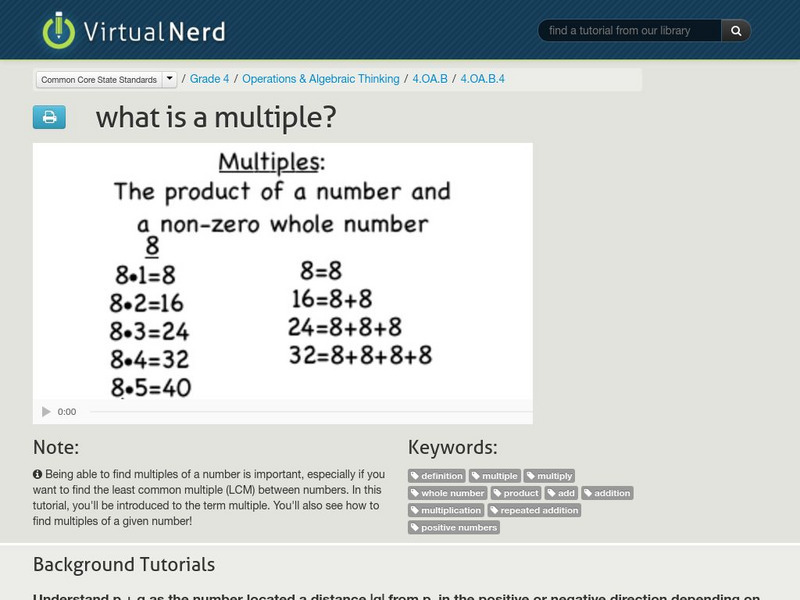 Virtual Nerd: What Is a Multiple? Instructional Video