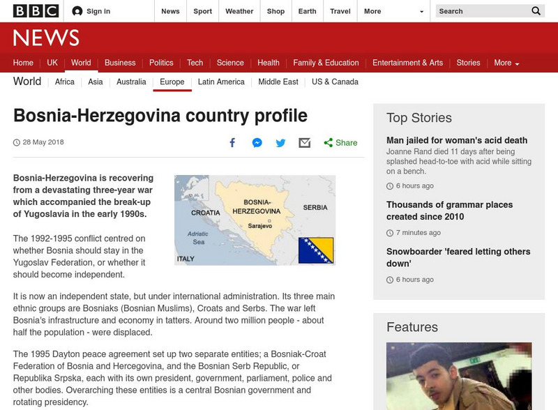 Bbc: Country Profile: Bosnia Hercegovina Handout Bbc: Country Profile: Bosnia Hercegovina Handout