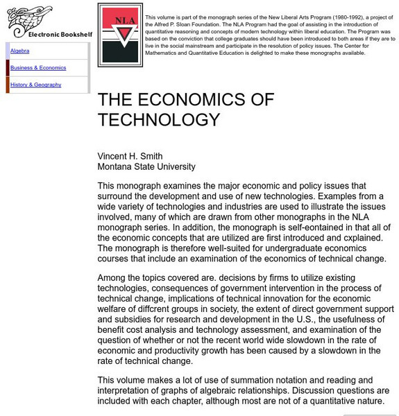 Dartmouth College: Mqed: The Economics of Technology Article Dartmouth College: Mqed: The Economics of Technology Article