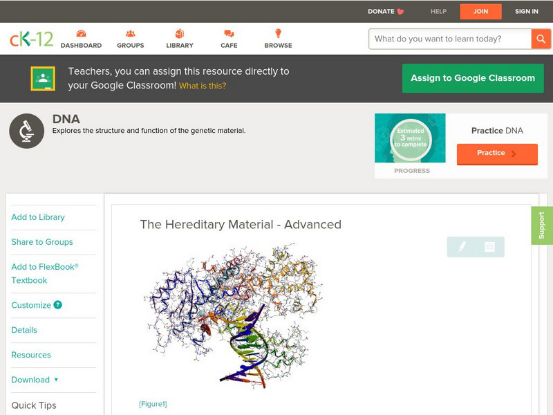 Ck 12: The Hereditary Material Unit Plan Ck 12: The Hereditary Material Unit Plan