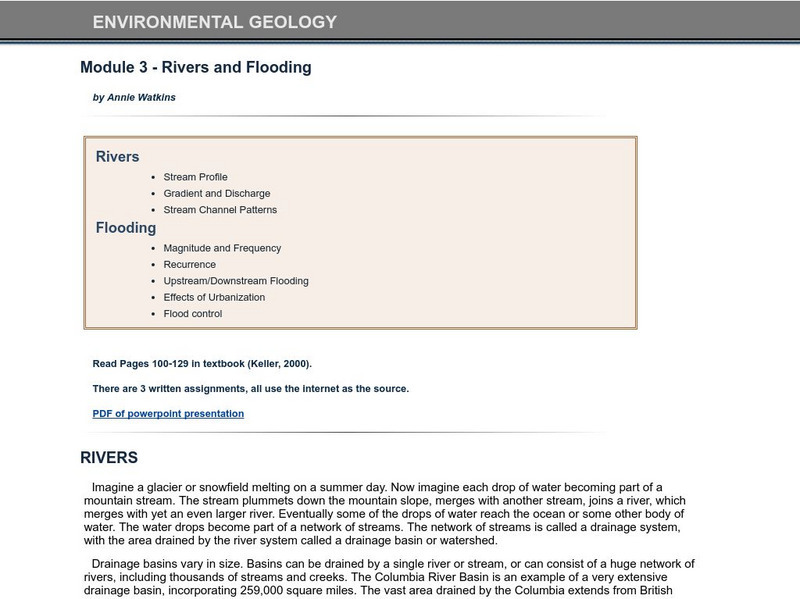 Idaho State University: Environmental Geology: Rivers and Flooding Unit Plan Idaho State University: Environmental Geology: Rivers and Flooding Unit Plan