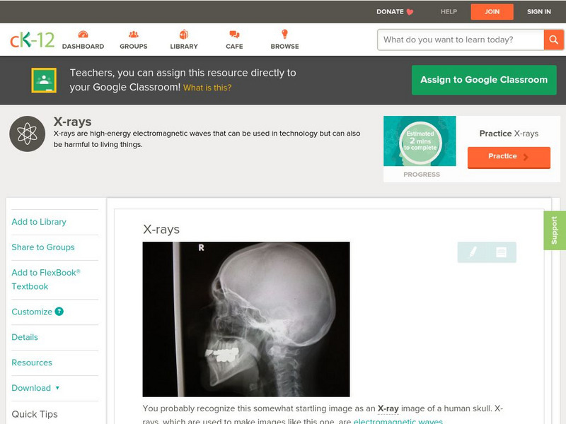 Ck 12: Physical Science: X Rays Unit Plan Ck 12: Physical Science: X Rays Unit Plan