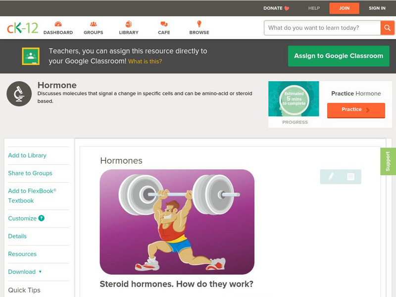 Ck 12: Biology: Hormones Unit Plan Ck 12: Biology: Hormones Unit Plan