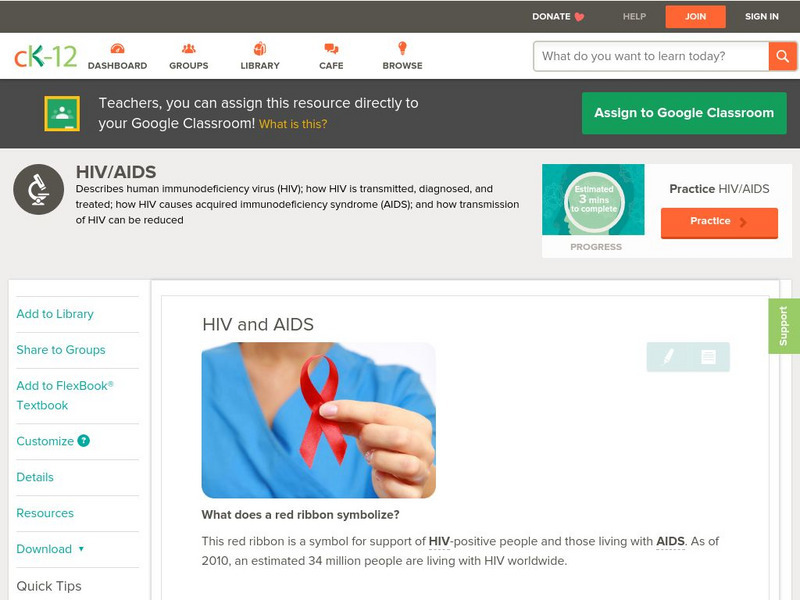 Ck 12: Life Science: Hiv and Aids Unit Plan Ck 12: Life Science: Hiv and Aids Unit Plan