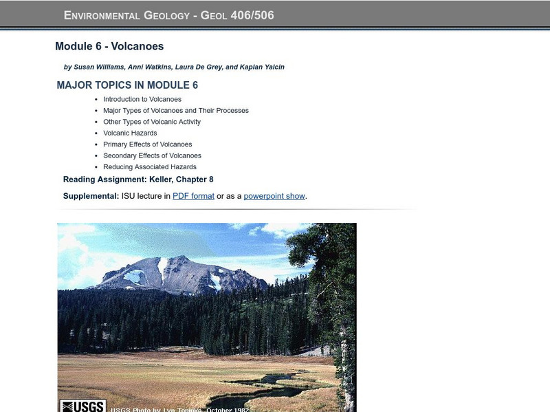 Idaho State University: Environmental Geology: Volcanoes Website Idaho State University: Environmental Geology: Volcanoes Website