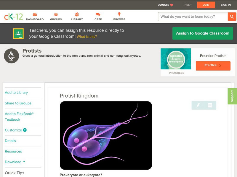 Ck 12: Biology: Protist Kingdom Unit Plan Ck 12: Biology: Protist Kingdom Unit Plan
