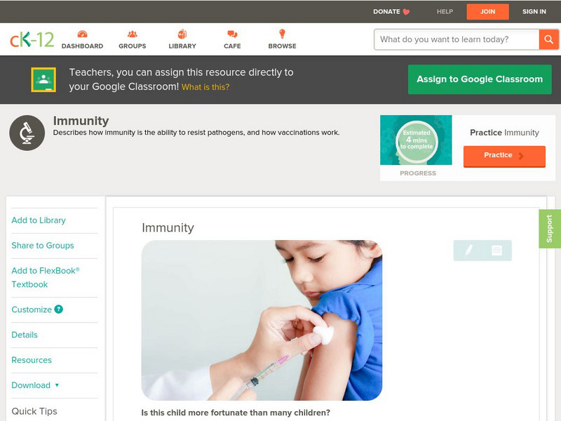 Ck 12: Life Science: Immunity Unit Plan Ck 12: Life Science: Immunity Unit Plan