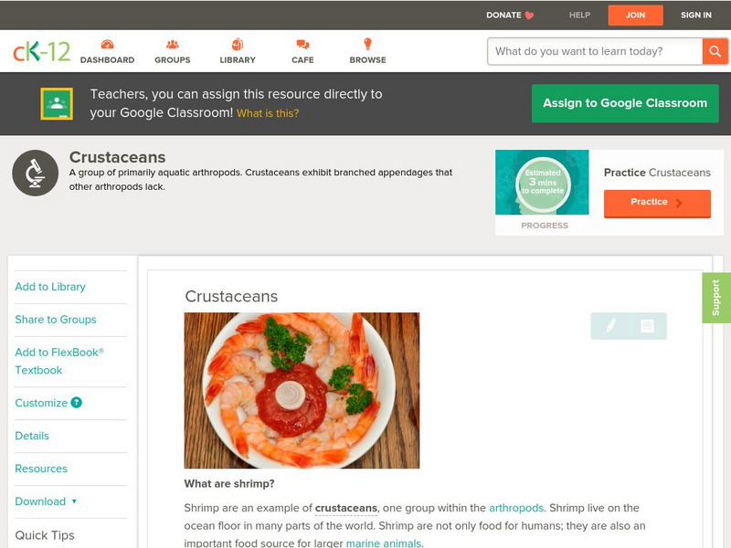 Ck 12: Life Science: Crustaceans Unit Plan Ck 12: Life Science: Crustaceans Unit Plan