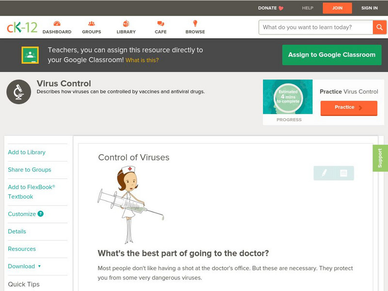 Ck 12: Biology: Control of Viruses Unit Plan Ck 12: Biology: Control of Viruses Unit Plan