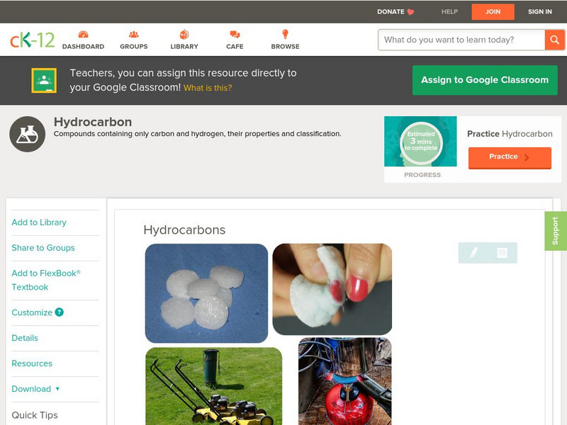 Ck 12: Physical Science: Hydrocarbons Unit Plan