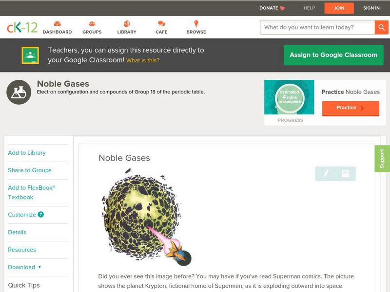 Ck 12: Physical Science: Noble Gases Unit Plan Ck 12: Physical Science: Noble Gases Unit Plan