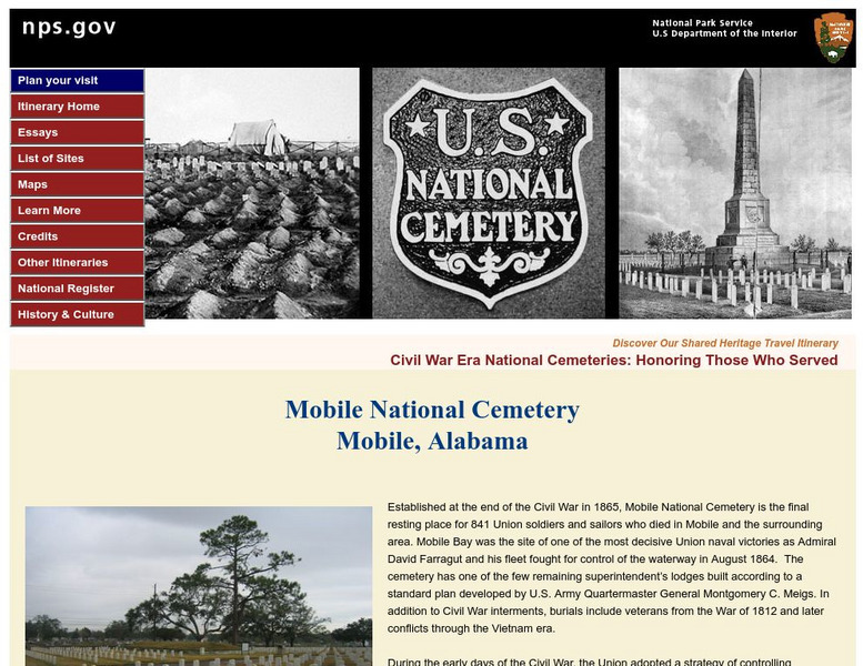 National Park Service: Mobile National Cemetery, Mobile, Alabama Website National Park Service: Mobile National Cemetery, Mobile, Alabama Website
