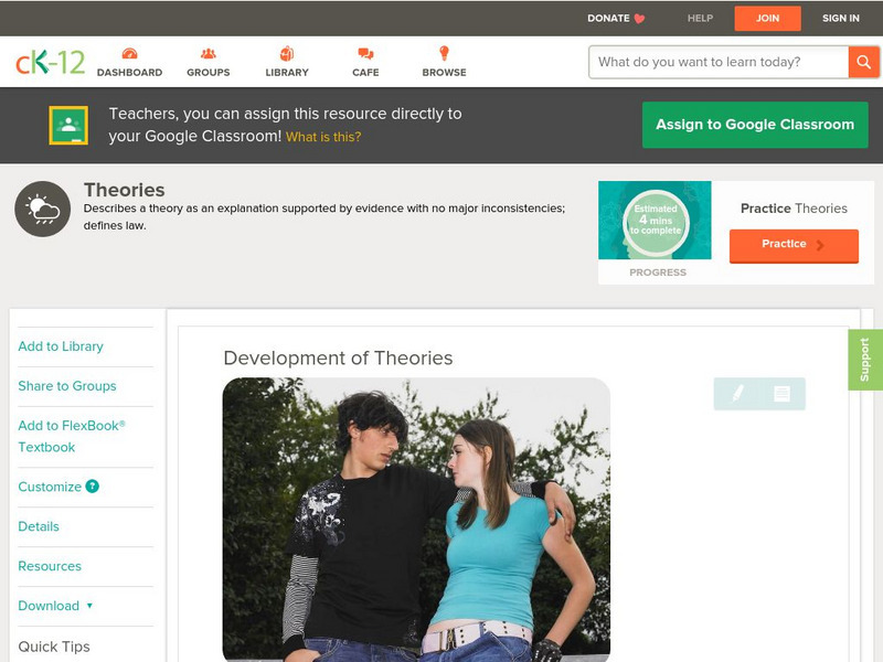 Ck 12: Earth Science: Development of Theories Unit Plan