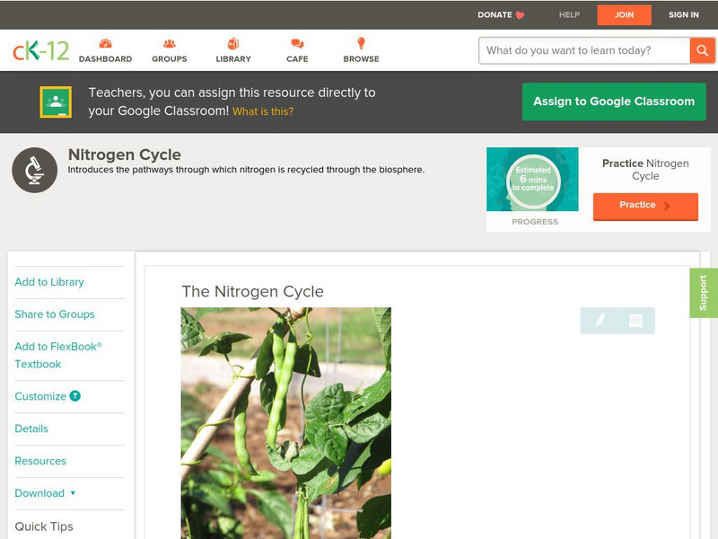 Ck 12: Life Science: Nitrogen Cycle Unit Plan Ck 12: Life Science: Nitrogen Cycle Unit Plan