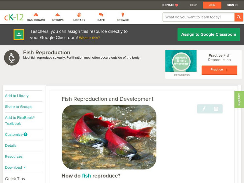 Ck 12: Biology: Fish Reproduction and Development Unit Plan Ck 12: Biology: Fish Reproduction and Development Unit Plan
