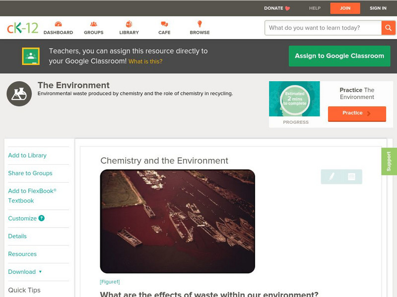 Ck 12: Chemistry: Chemistry and the Environment Unit Plan Ck 12: Chemistry: Chemistry and the Environment Unit Plan