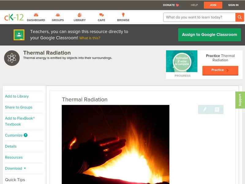 Ck 12: Physical Science: Thermal Radiation Unit Plan Ck 12: Physical Science: Thermal Radiation Unit Plan
