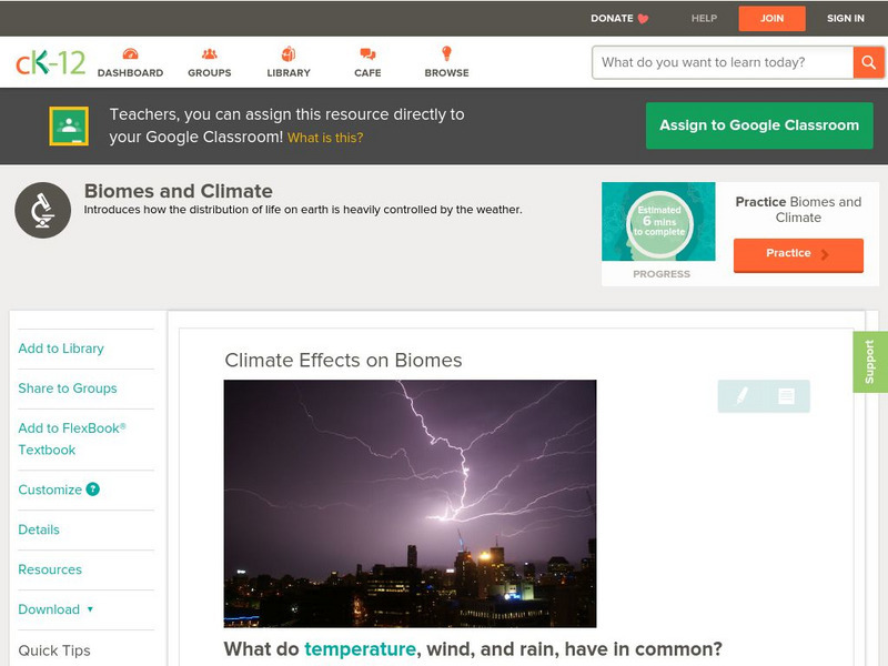 Ck 12: Biology: Climate Effects on Biomes Unit Plan Ck 12: Biology: Climate Effects on Biomes Unit Plan