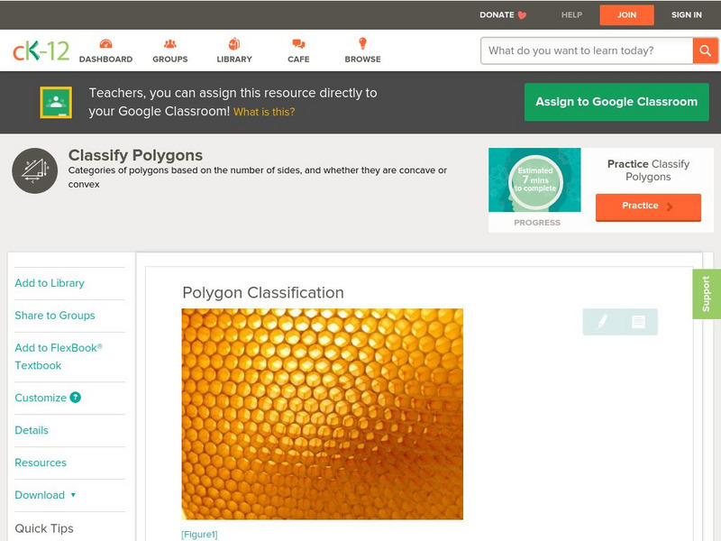 Ck 12: Geometry: Polygon Classification Unit Plan Ck 12: Geometry: Polygon Classification Unit Plan
