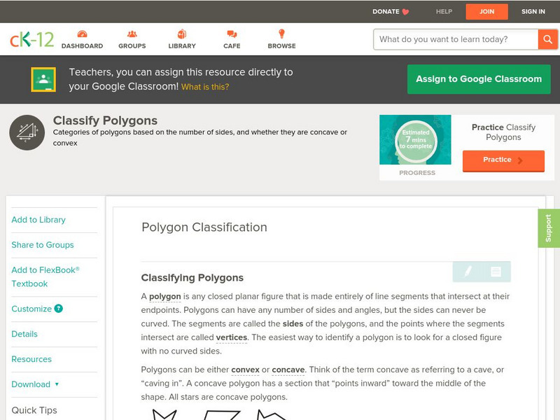 Ck 12: Geometry: Polygon Classification Unit Plan Ck 12: Geometry: Polygon Classification Unit Plan