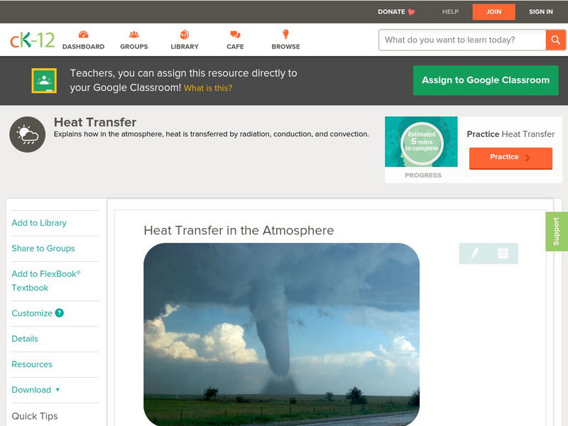 Ck 12: Earth Science: Heat Transfer in the Atmosphere Unit Plan Ck 12: Earth Science: Heat Transfer in the Atmosphere Unit Plan