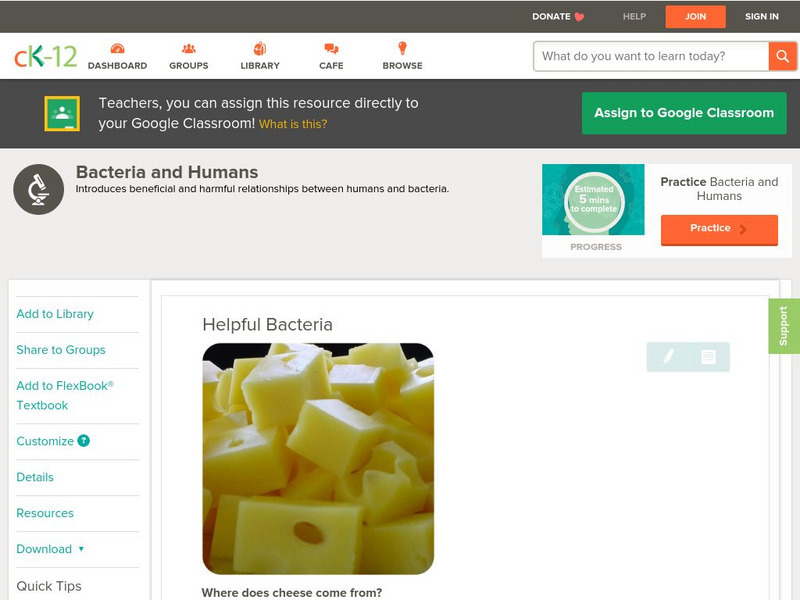 Ck 12: Life Science: Helpful Bacteria Unit Plan Ck 12: Life Science: Helpful Bacteria Unit Plan