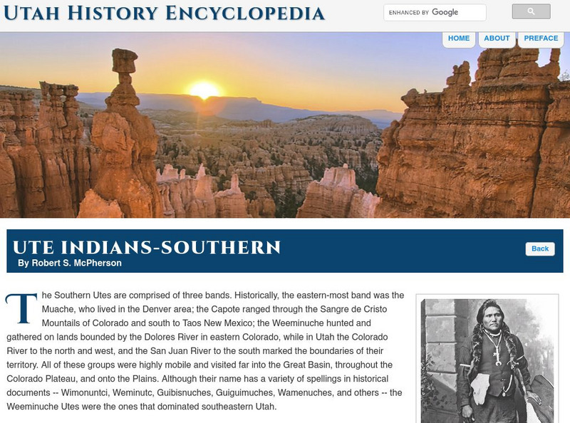 Uen: Utah History Encyclopedia: Ute Indians Southern Website Uen: Utah History Encyclopedia: Ute Indians Southern Website