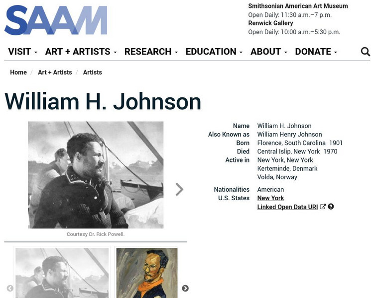 Smithsonian American Art Museum: William Henry Johnson Handout Smithsonian American Art Museum: William Henry Johnson Handout