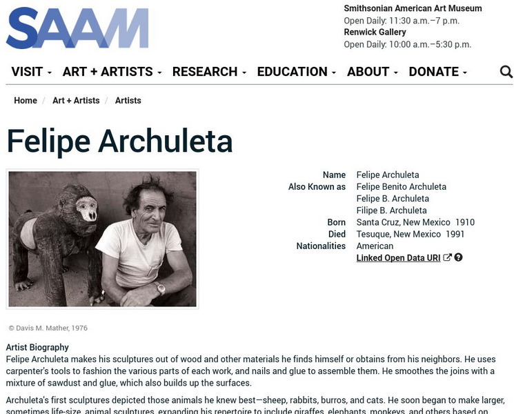 Smithsonian American Art Museum: Felipe Archuleta Handout Smithsonian American Art Museum: Felipe Archuleta Handout
