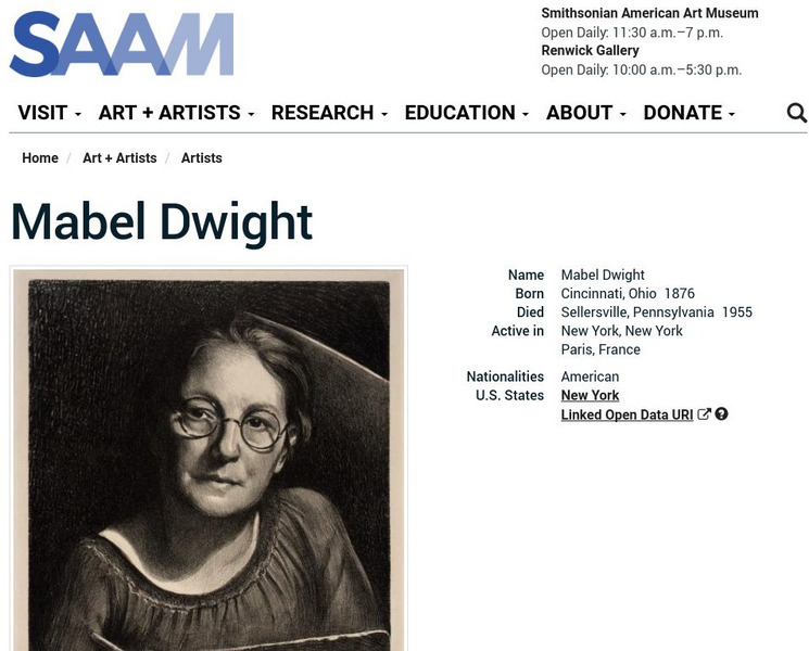 Smithsonian American Art Museum: Mabel Dwight Handout