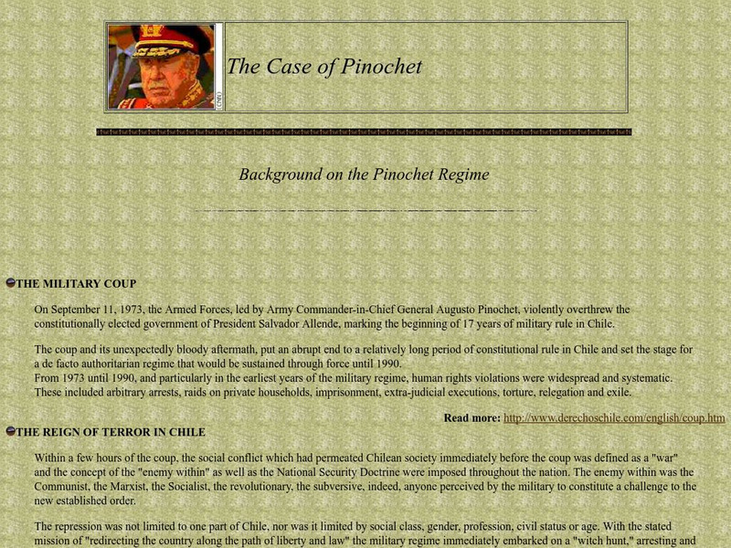 Harvard University: The Case of Pinochet Website