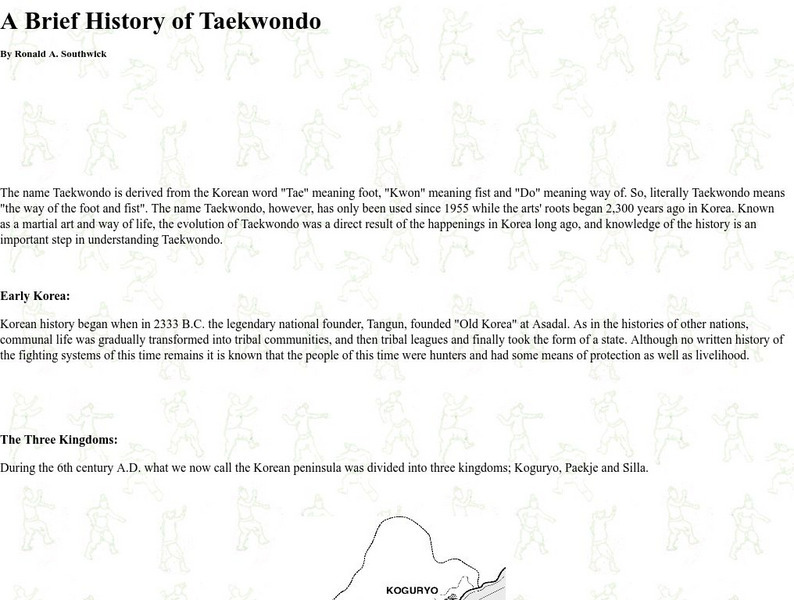 Michigan State University: A Brief History of Taekwondo Activity Michigan State University: A Brief History of Taekwondo Activity