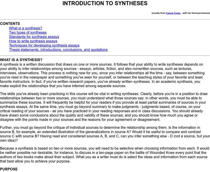 Michigan State University: Introduction to Synthesis Activity Michigan State University: Introduction to Synthesis Activity