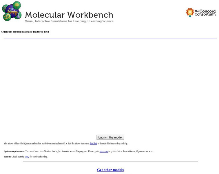 Concord Consortium:molecular Workbench:quantum Motion in a Static Magentic Field Interactive Concord Consortium:molecular Workbench:quantum Motion in a Static Magentic Field Interactive