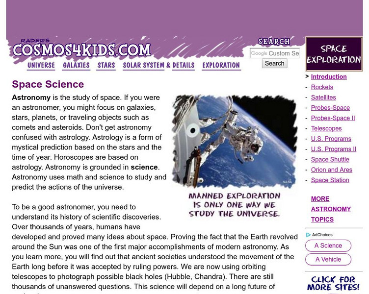 Cosmos4 kids.com: Exploration Handout Cosmos4 kids.com: Exploration Handout