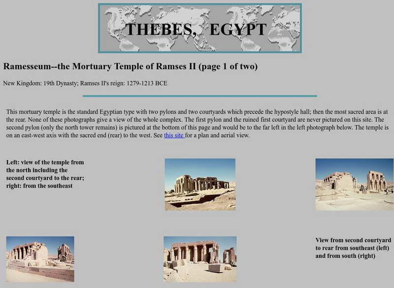 Bluffton University: Thebes, Egypt: Ramesseum the Mortuary Temple of Ramses Ii Graphic