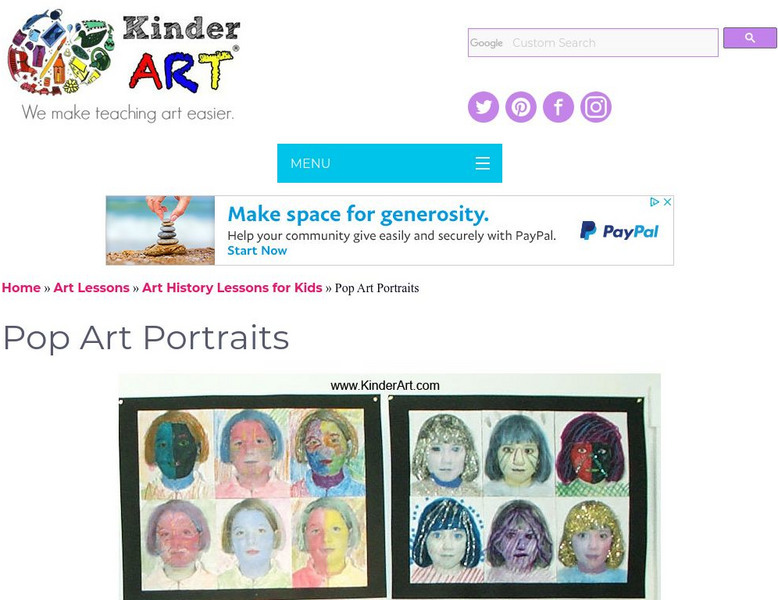 Kinder Art: Warhol "Pop Art" Posters (Lesson Plan) Lesson Plan Kinder Art: Warhol "Pop Art" Posters (Lesson Plan) Lesson Plan