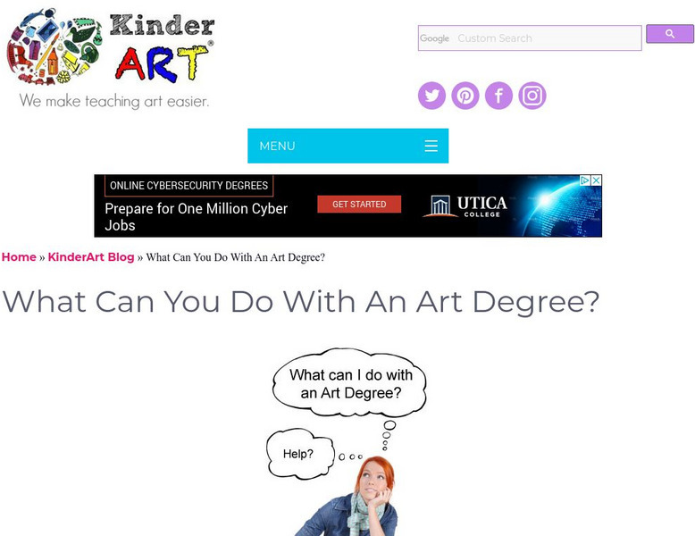 Kinder Art: What Can You Do With an Art Degree? Website