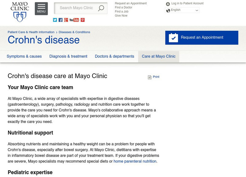 Mayo Clinic: Treatment of Crohn's Disease Website Mayo Clinic: Treatment of Crohn's Disease Website