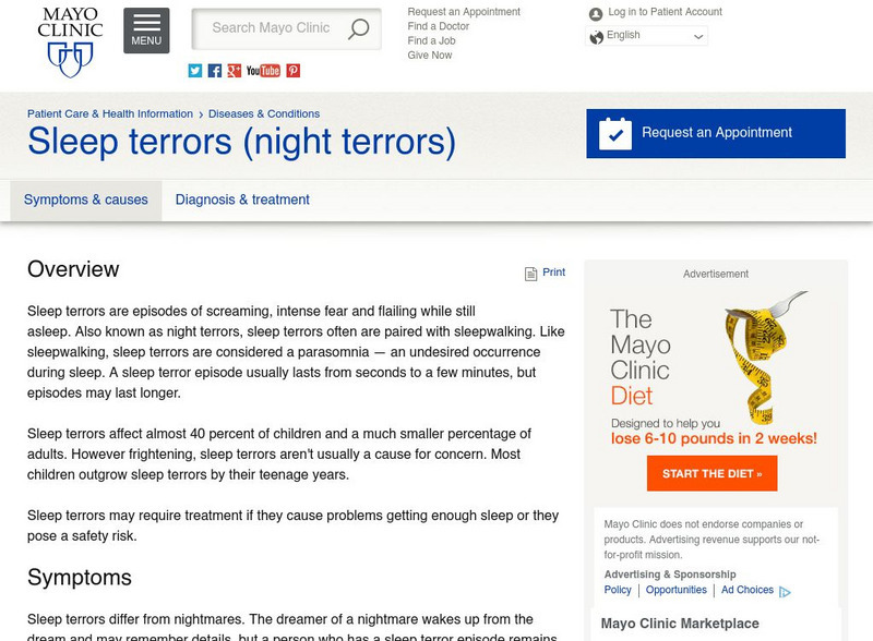 Mayo Clinic: Night Terrors Activity