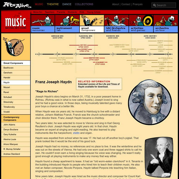 National Arts Centre: Arts Alive: Great Composers: Franz Joseph Haydn Handout