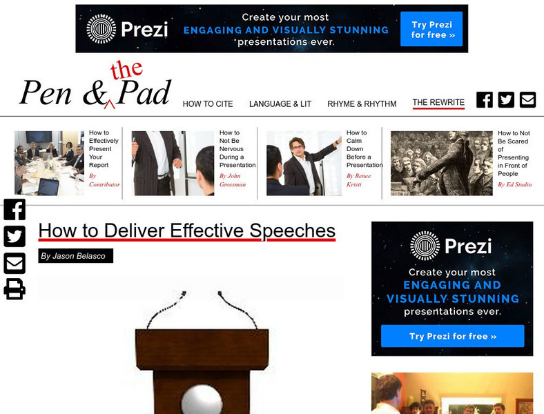 E How: So You Wanna Deliver an Effective Speech? Article E How: So You Wanna Deliver an Effective Speech? Article