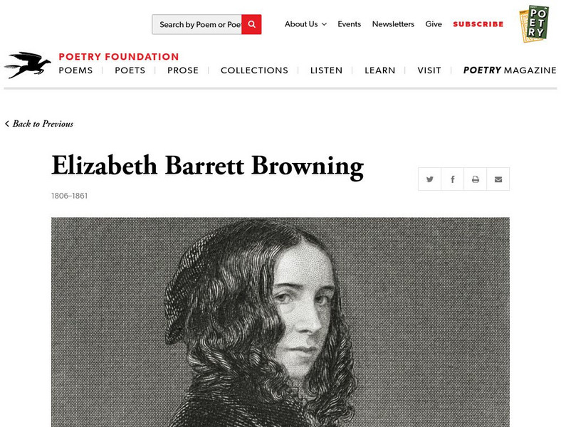 Poetry Foundation: Elizabeth Barrett Browning (1806 1861) Website Poetry Foundation: Elizabeth Barrett Browning (1806 1861) Website