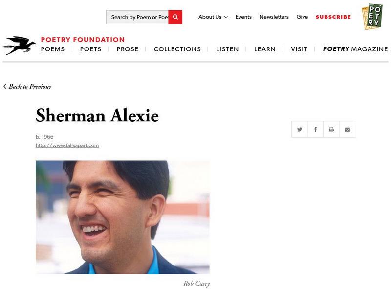 Poetry Foundation: Sherman Alexie (1966 ) Website Poetry Foundation: Sherman Alexie (1966 ) Website