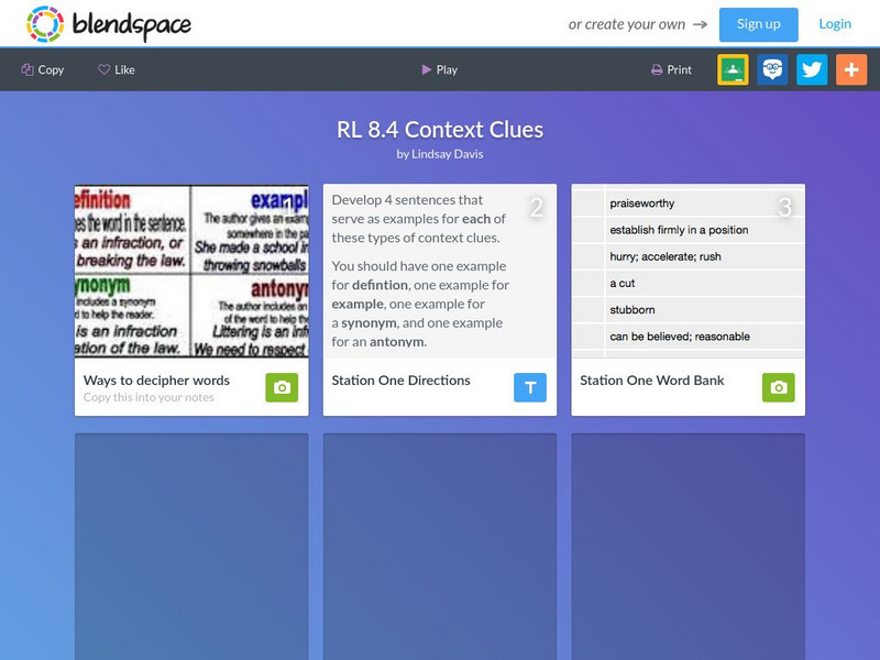 Blendspace: L7.4 Context Clues Unit Plan Blendspace: L7.4 Context Clues Unit Plan