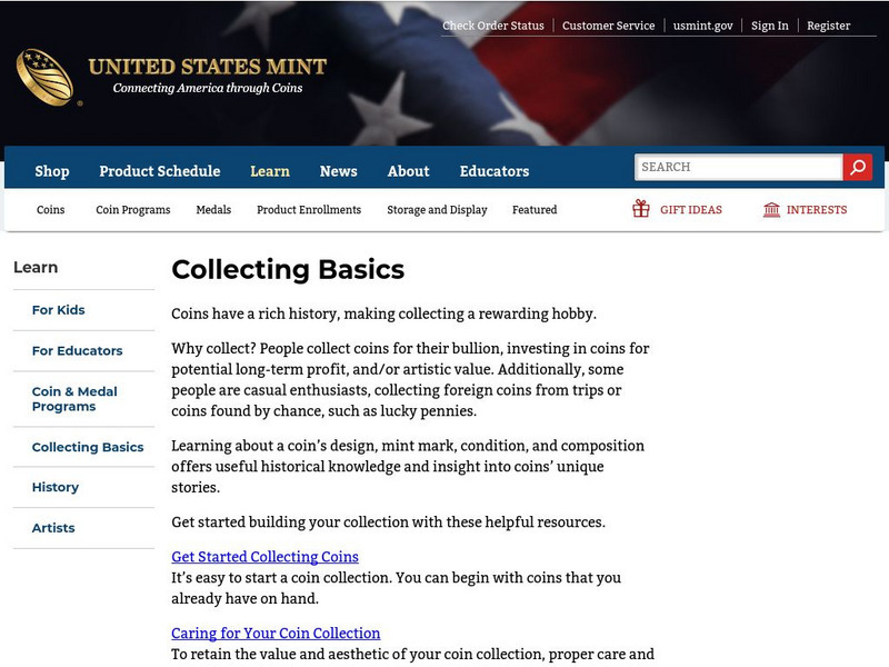 United States Mint: Coin Collecting Basics Website