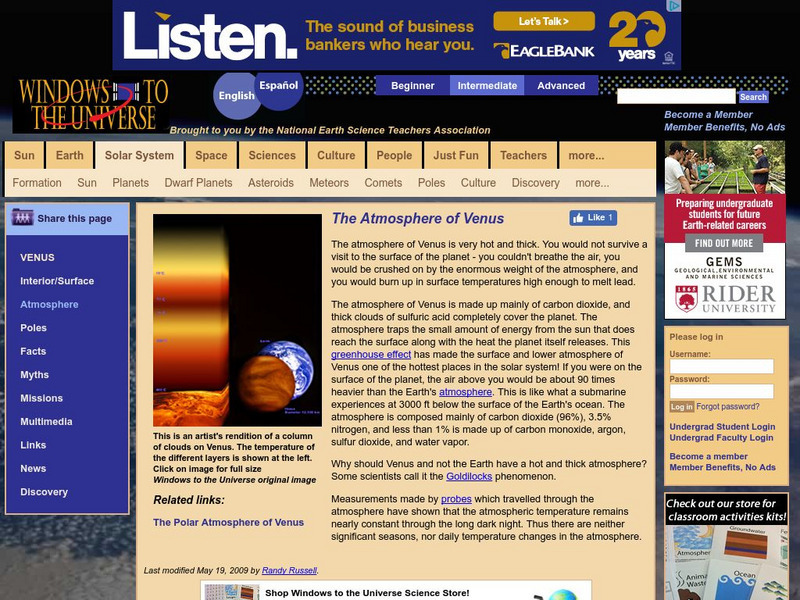 Windows on the Universe: Air on Venus Activity Windows on the Universe: Air on Venus Activity